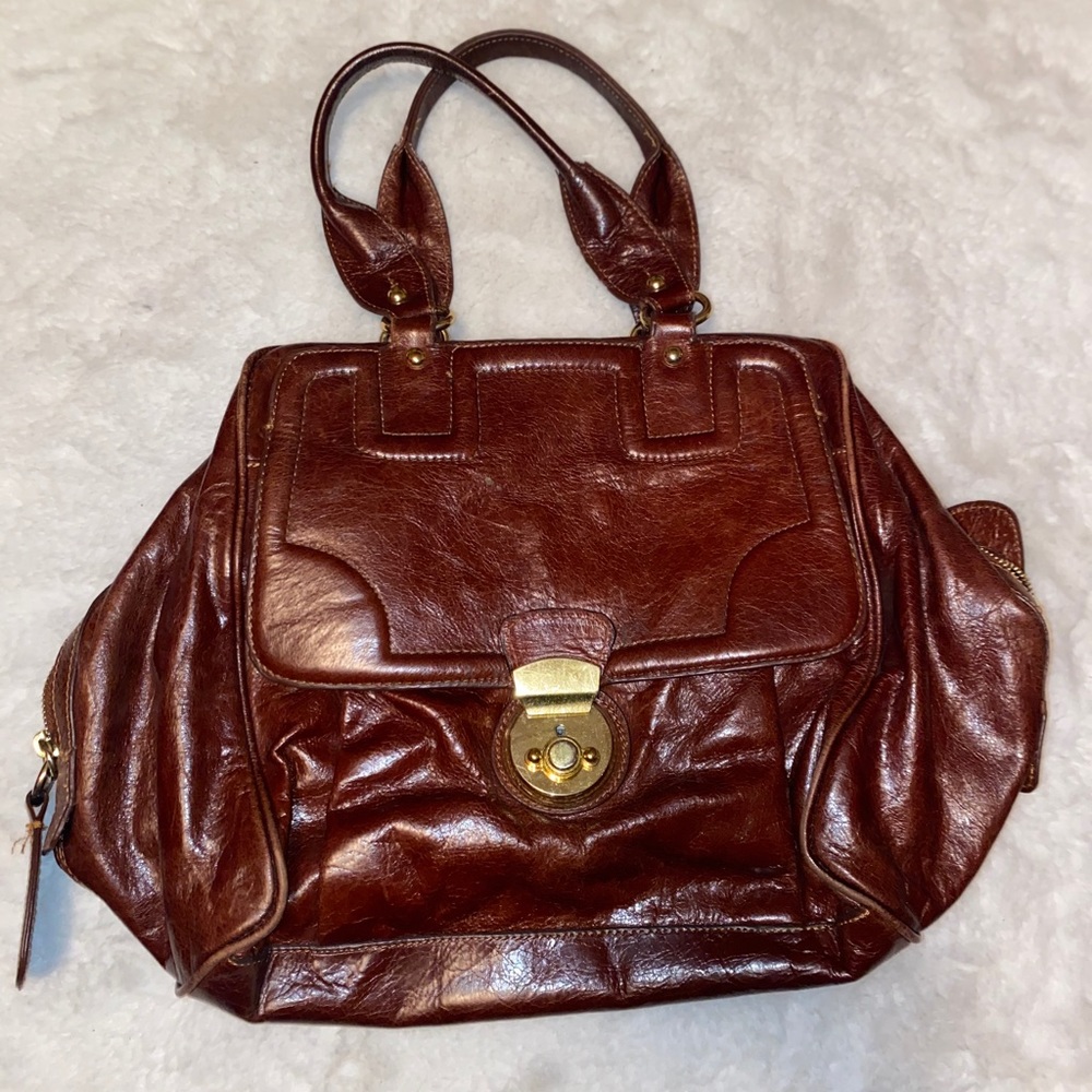 Brown Genuine Leather Sabina Tote Bag